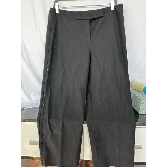 Margaret Slimming Pants Black Diamond Textured Women's Sz L Lagenlook minimal - Picture 6 of 7